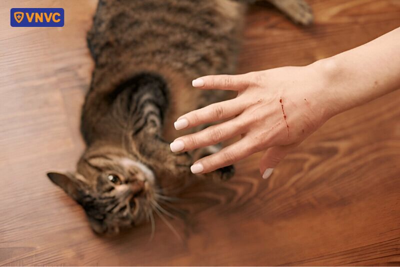 bị mèo cào xước nhẹ có sao không